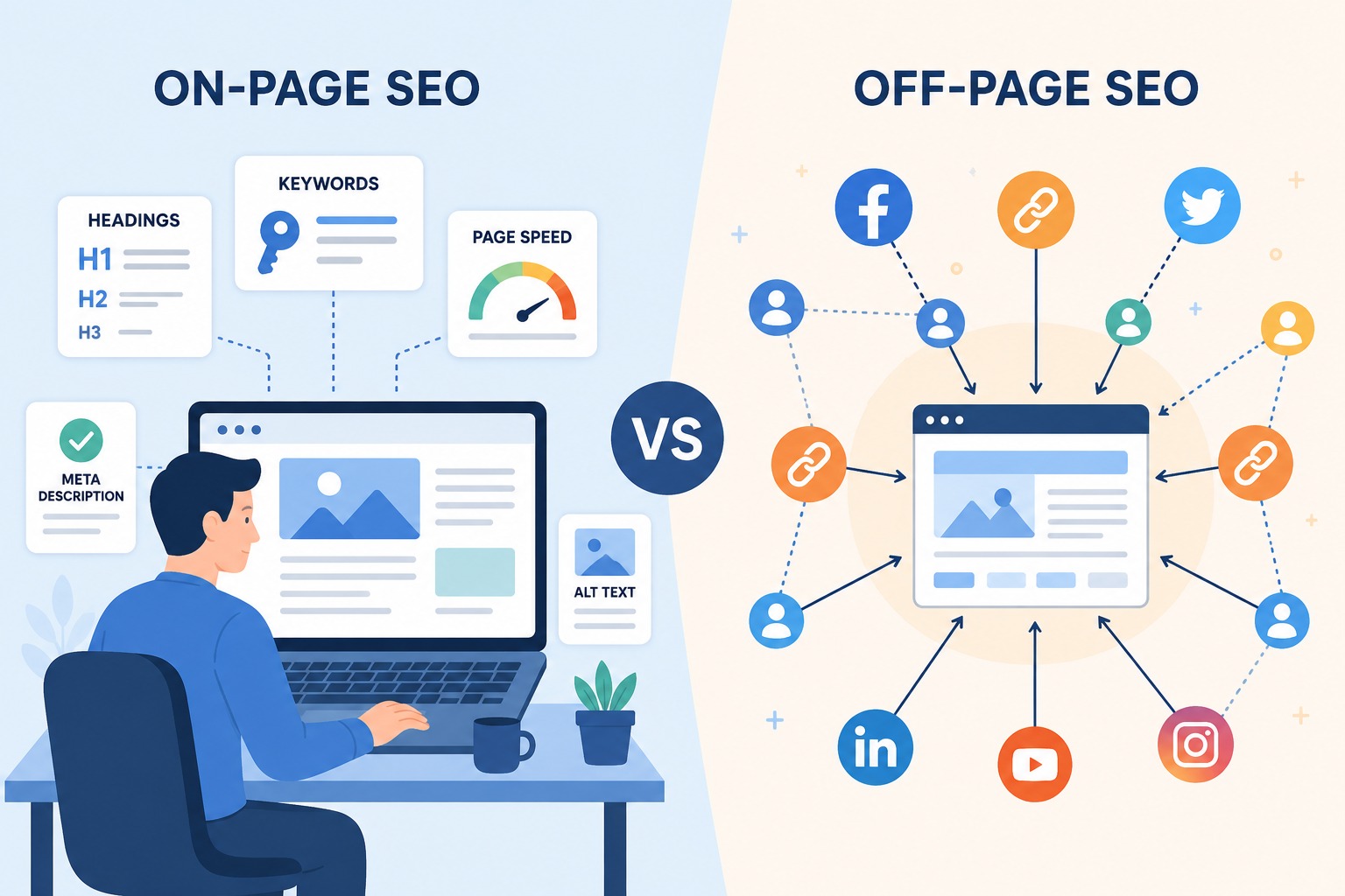 On-Page SEO vs Off-Page SEO Difference Explained